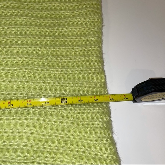 NEW Topshop Chunky Knit Scarf Gray Lime Ivory - Picture 9 of 12